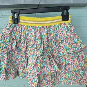 Mini Boden Floral Skort with Yellow Waistband